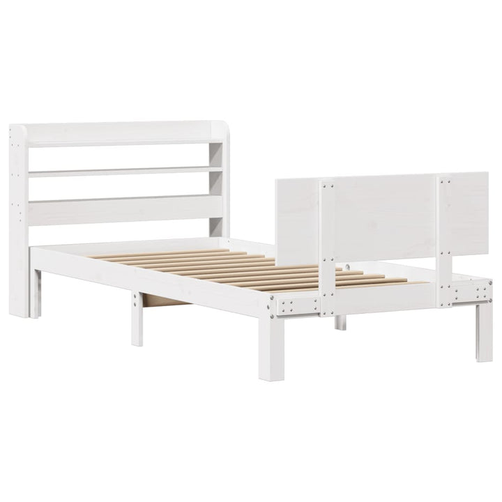 Sengeramme med hovedgærde uden madras Hvid 100x200 cm