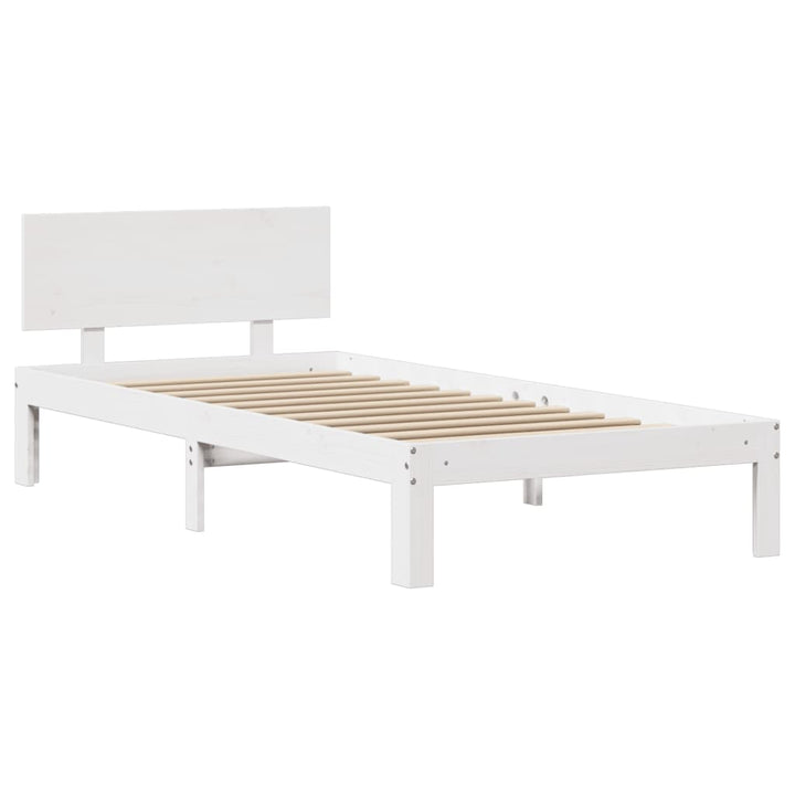 Sengeramme med hovedgærde uden madras Hvid 100x200 cm