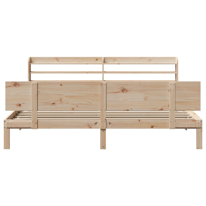 sengeramme med sengegavl 200x200 cm massivt fyrretræ