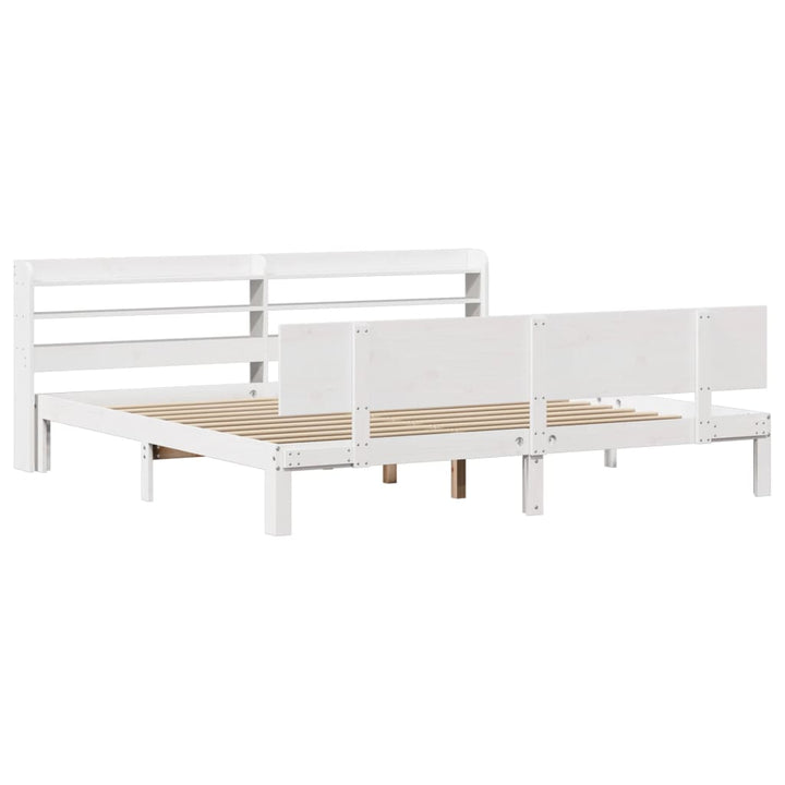 Sengeramme med hovedgærde uden madras Hvid 200x200 cm