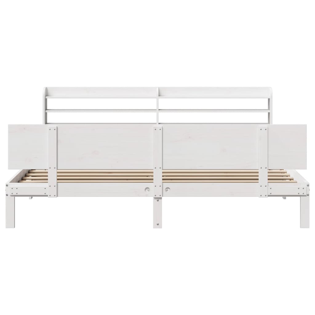 Sengeramme med hovedgærde uden madras Hvid 200x200 cm