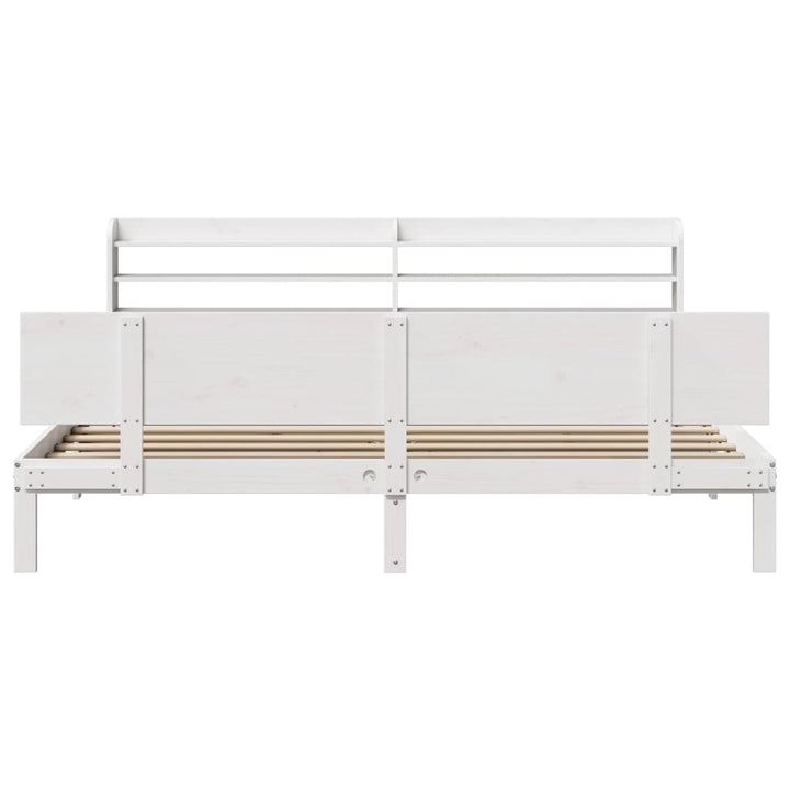 Sengeramme med hovedgærde uden madras Hvid 200x200 cm