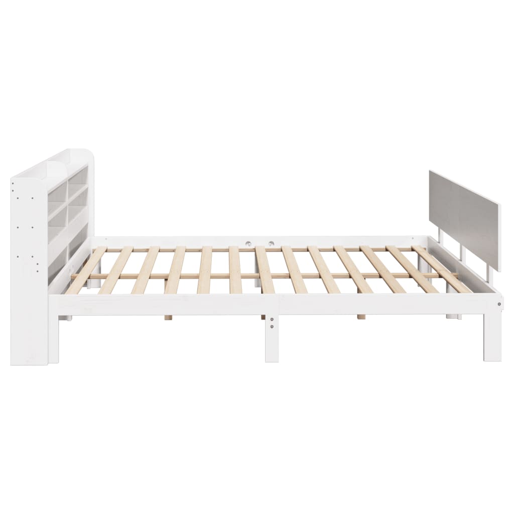 Sengeramme med hovedgærde uden madras Hvid 200x200 cm