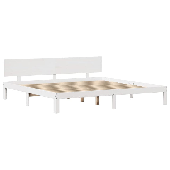 Sengeramme med hovedgærde uden madras Hvid 200x200 cm