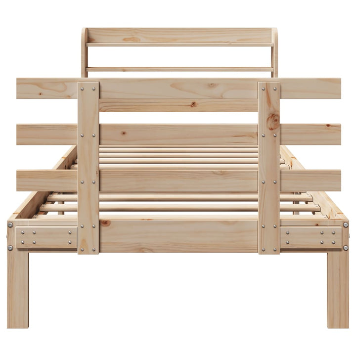 sengeramme med sengegavl 75x190 cm massivt fyrretræ