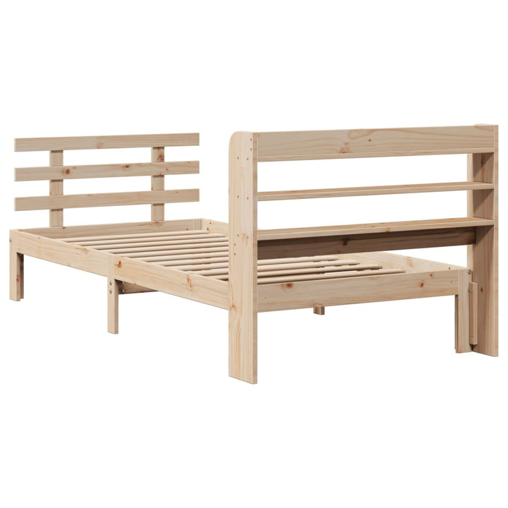 sengeramme med sengegavl 75x190 cm massivt fyrretræ