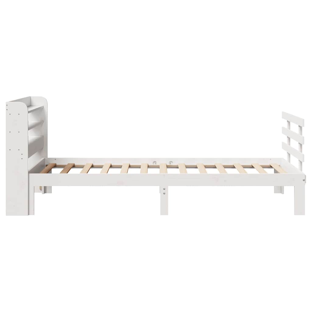 sengeramme med sengegavl 75x190 cm massivt fyrretræ hvid