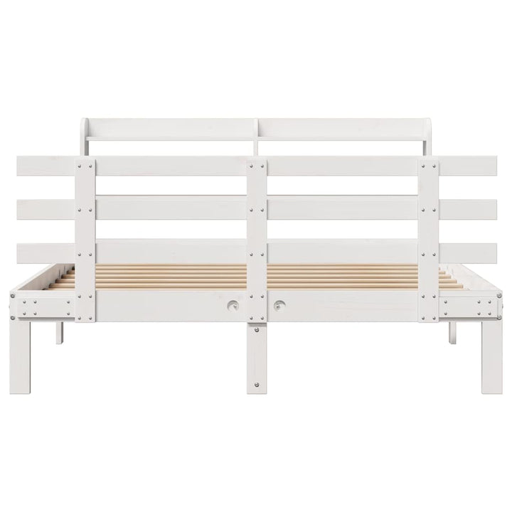 sengeramme med sengegavl 120x190 cm massivt fyrretræ hvid