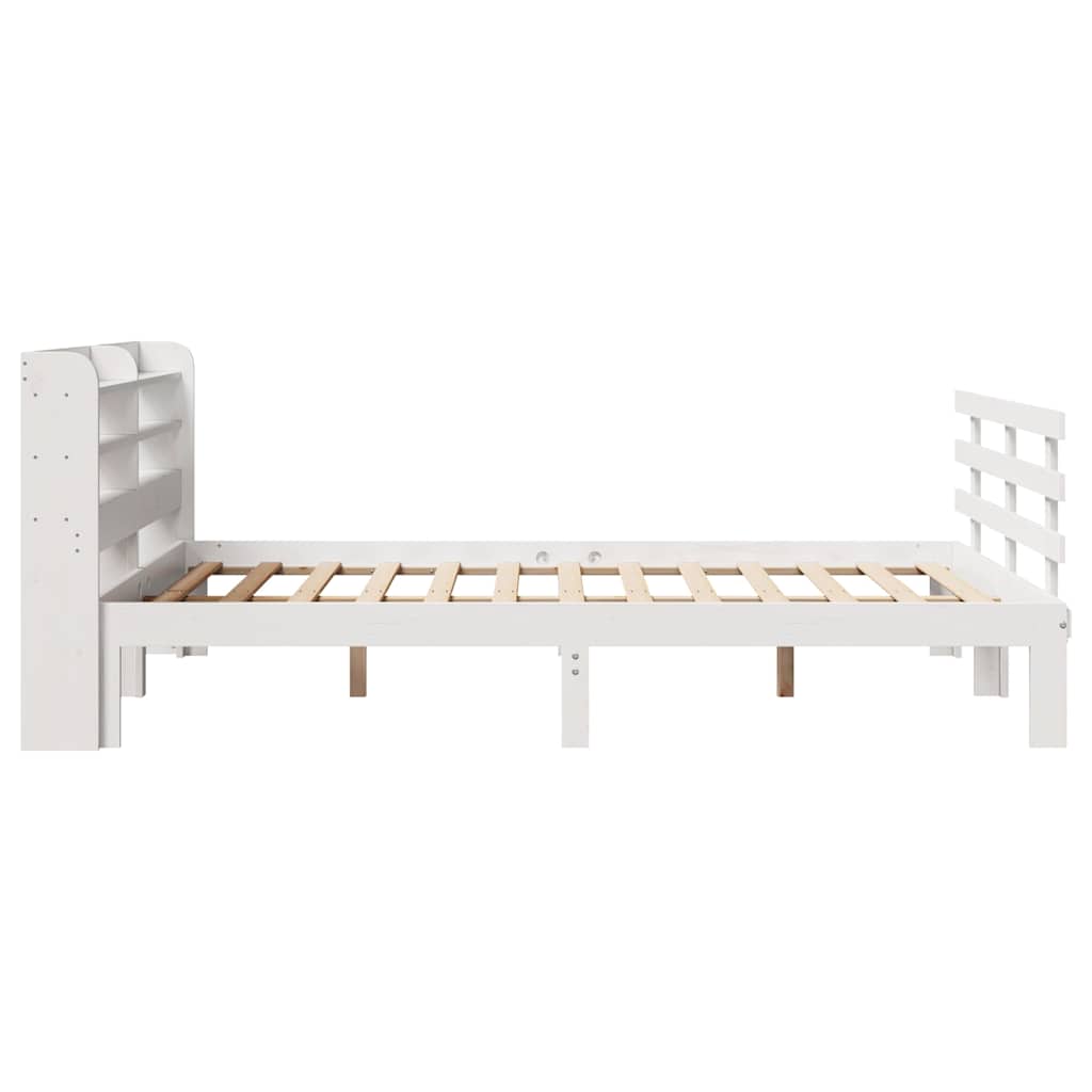 sengeramme med sengegavl 120x190 cm massivt fyrretræ hvid