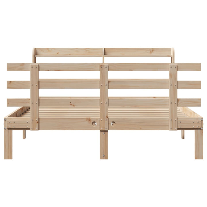 sengeramme med sengegavl 135x190 cm massivt fyrretræ hvid
