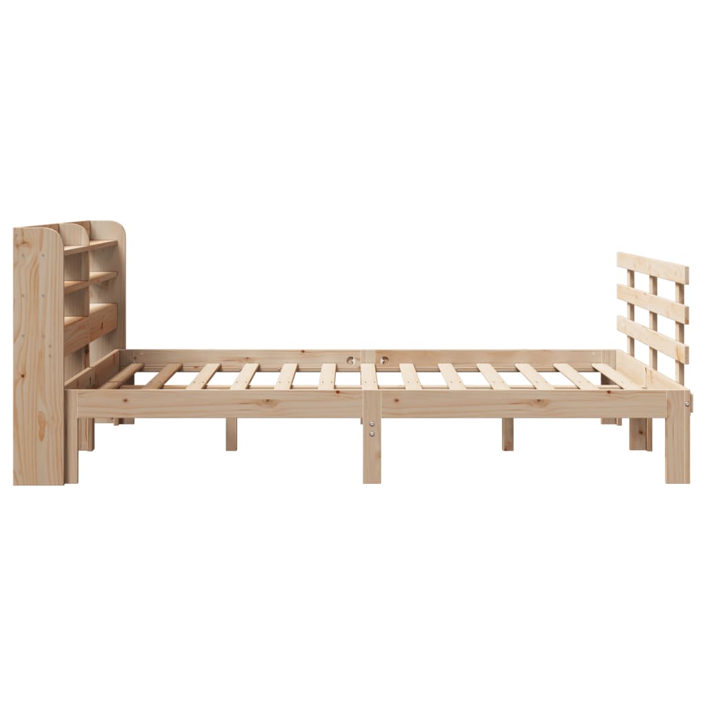 sengeramme med sengegavl 135x190 cm massivt fyrretræ hvid