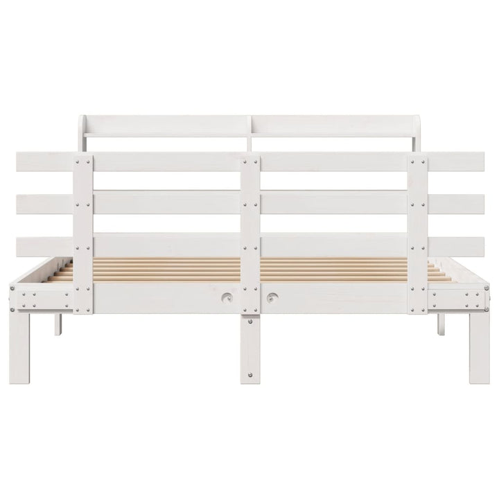 sengeramme med sengegavl135x190 cm massivt fyrretræ hvid