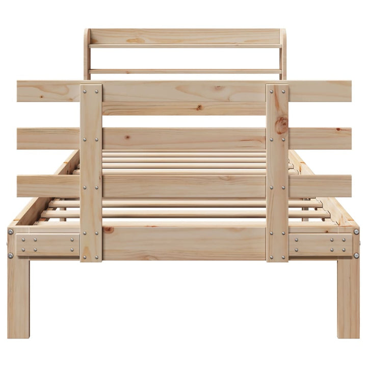 sengeramme med sengegavl 90x200 cm massivt fyrretræ