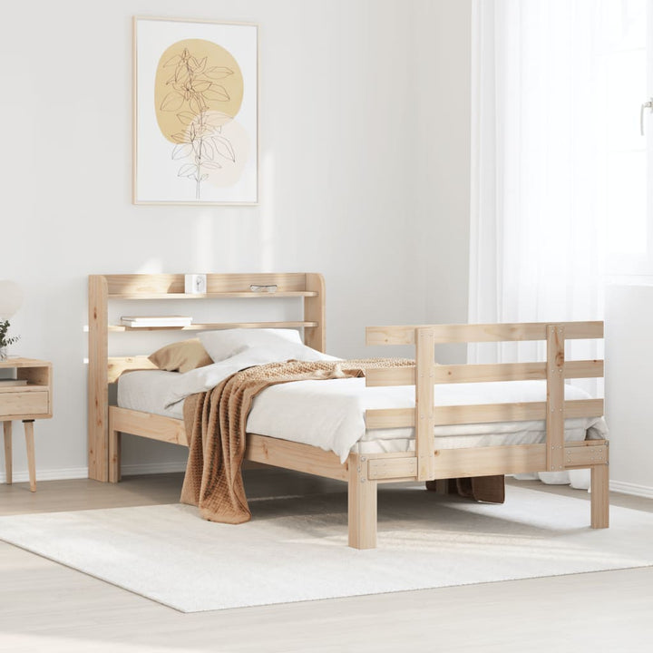 sengeramme med sengegavl 90x200 cm massivt fyrretræ