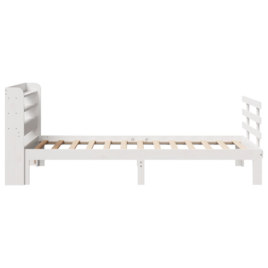 Sengeramme med hovedgærde uden madras Hvid 90x200 cm