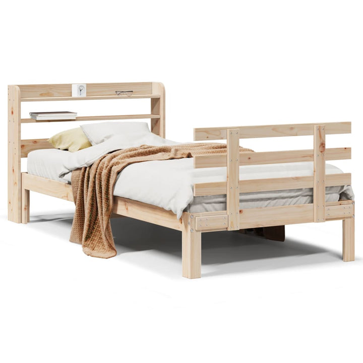 sengeramme med sengegavl 100x200 cm massivt fyrretræ