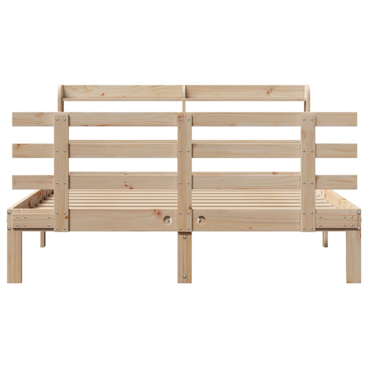 sengeramme med sengegavl 150x200 cm massivt fyrretræ