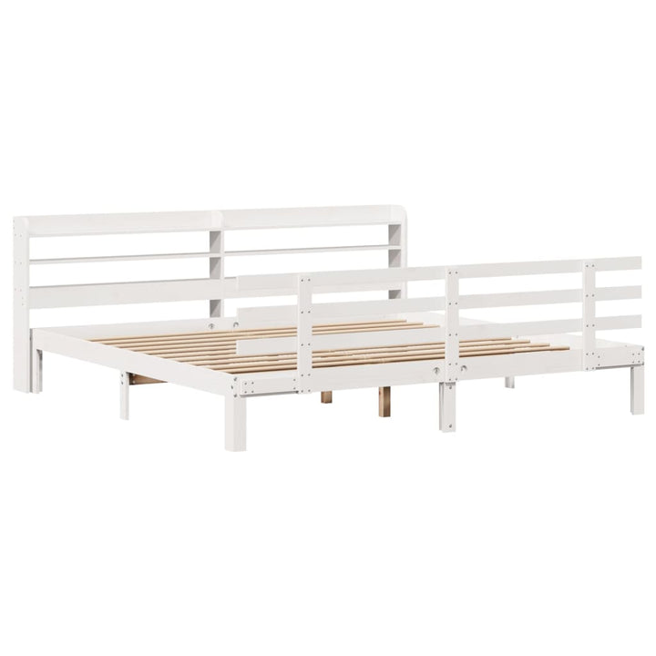 Sengeramme med hovedgærde uden madras Hvid 180x200 cm