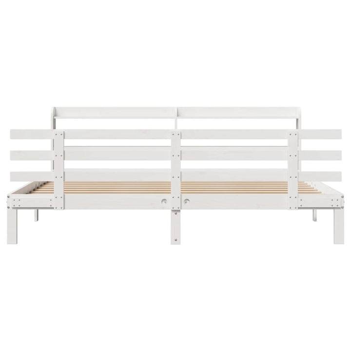 Sengeramme med hovedgærde uden madras Hvid 180x200 cm