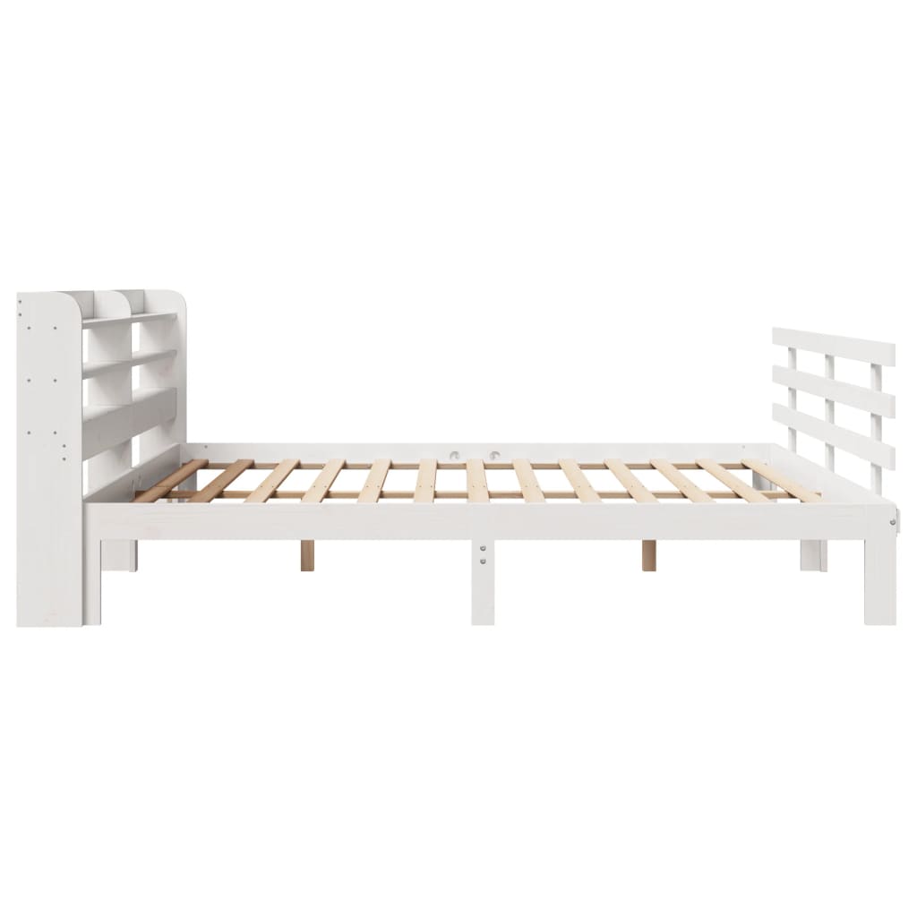 Sengeramme med hovedgærde uden madras Hvid 180x200 cm