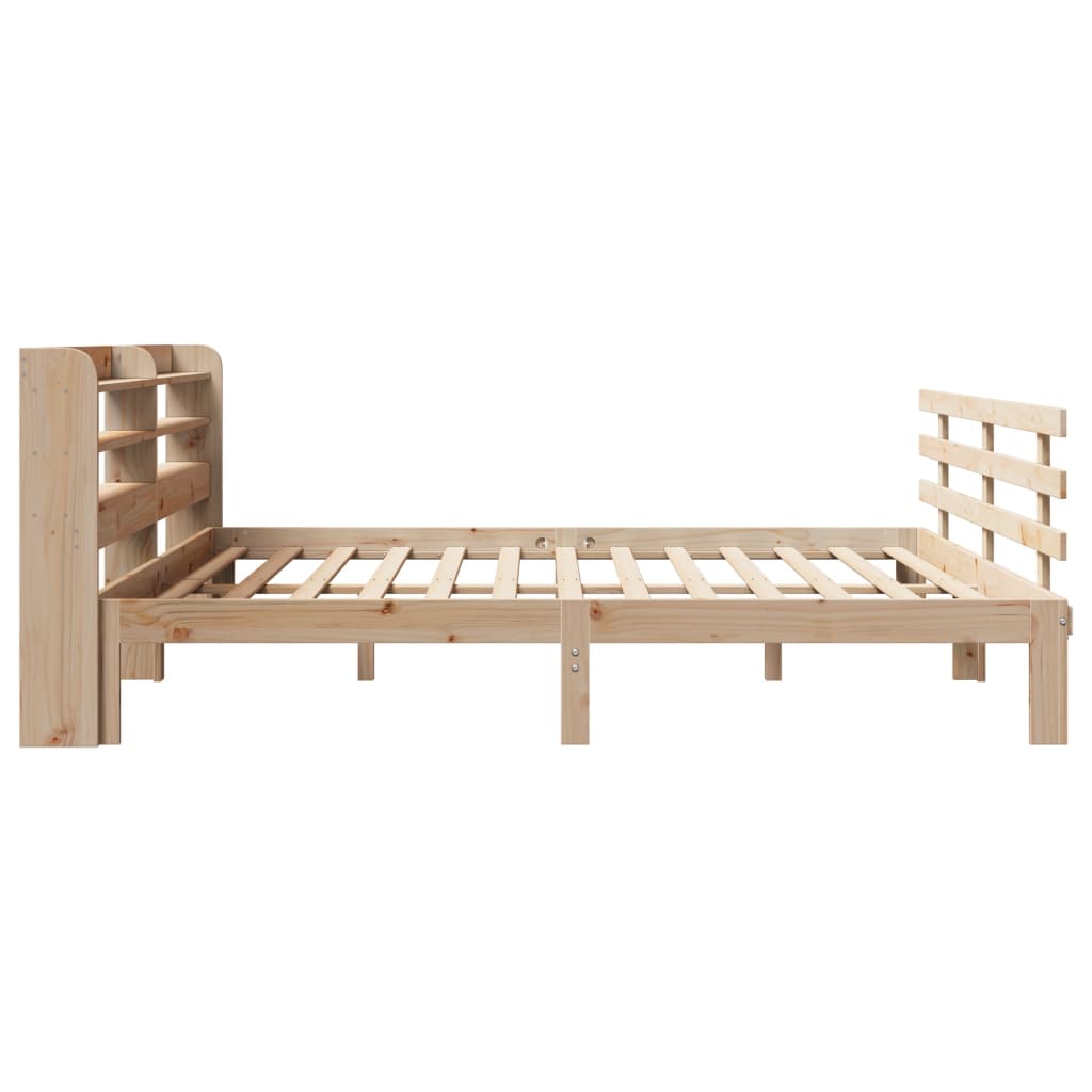 sengeramme med sengegavl 200x200 cm massivt fyrretræ