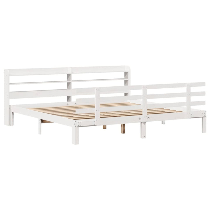 Sengeramme med hovedgærde uden madras Hvid 200x200 cm