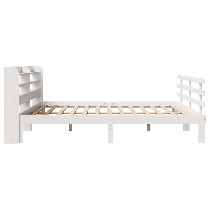 Sengeramme med hovedgærde uden madras Hvid 200x200 cm