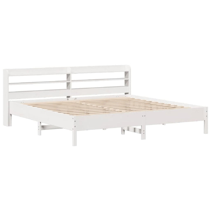 sengeramme uden madras 200x200 cm massivt fyrretræ hvid