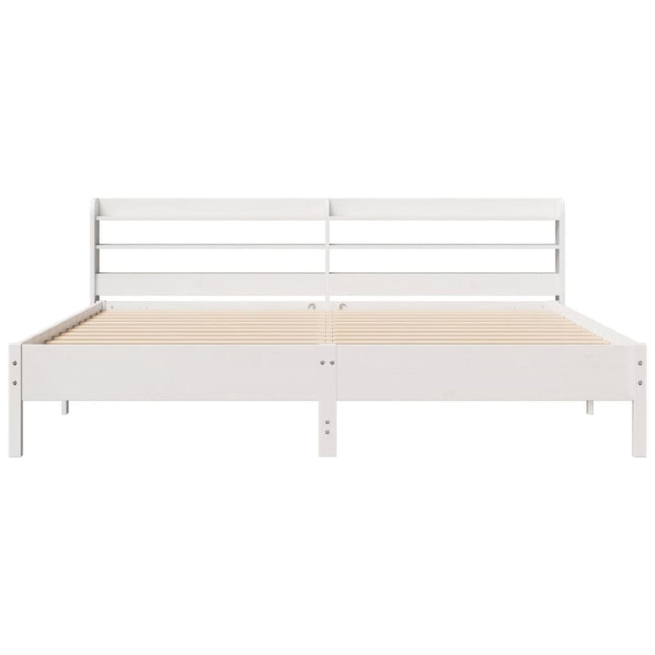 sengeramme uden madras 200x200 cm massivt fyrretræ hvid