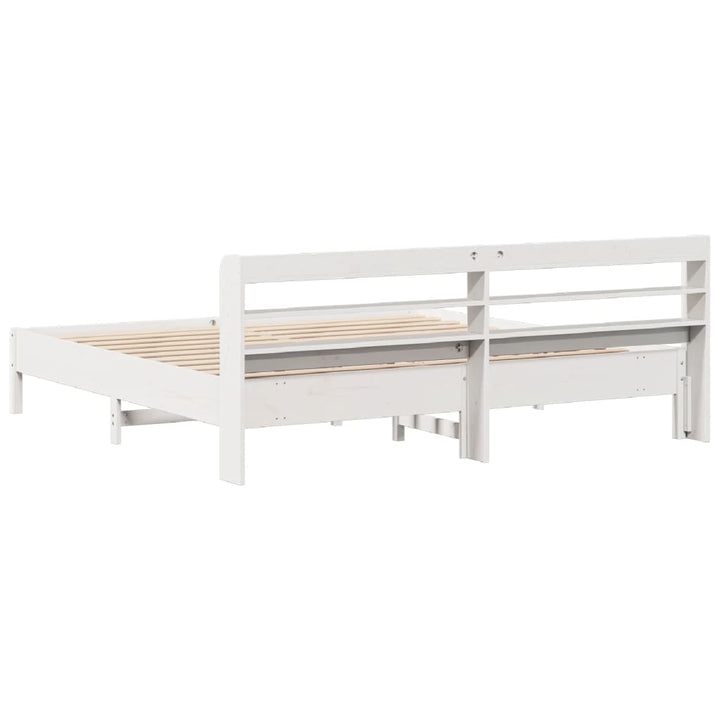 sengeramme uden madras 200x200 cm massivt fyrretræ hvid