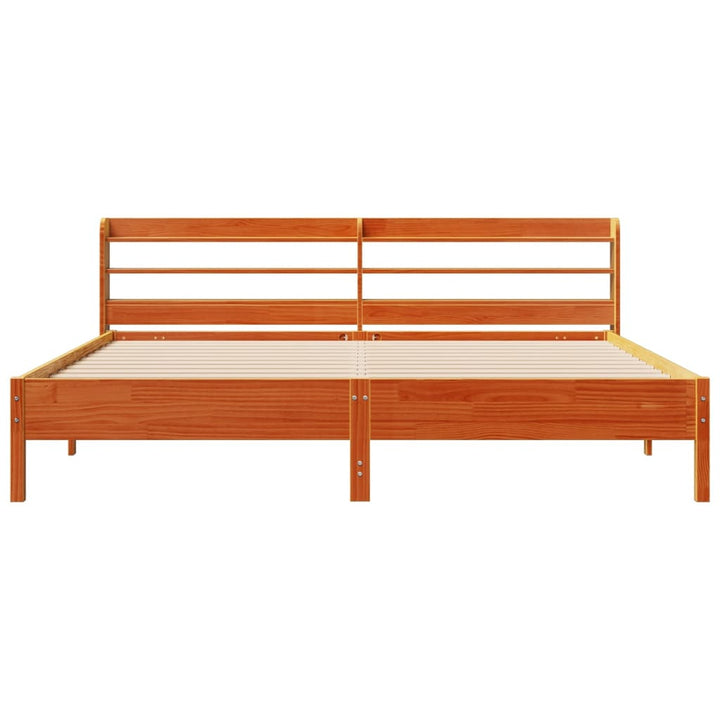 sengeramme uden madras 200x200 cm massivt fyrretræ gyldenbrun