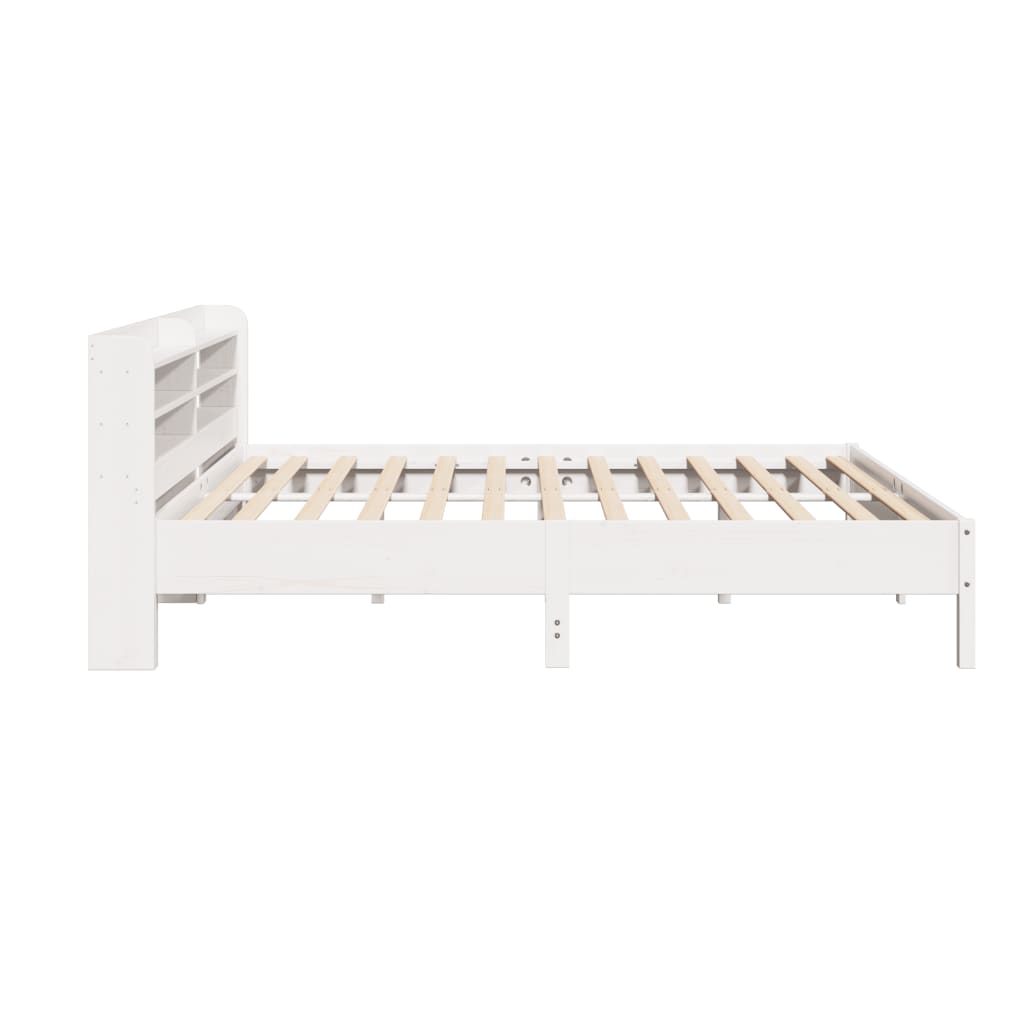 sengeramme uden madras 180x200 cm massivt fyrretræ hvid