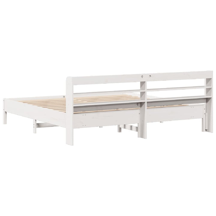sengeramme uden madras 180x200 cm massivt fyrretræ hvid