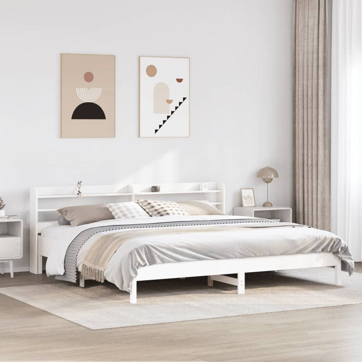 sengeramme uden madras 180x200 cm massivt fyrretræ hvid