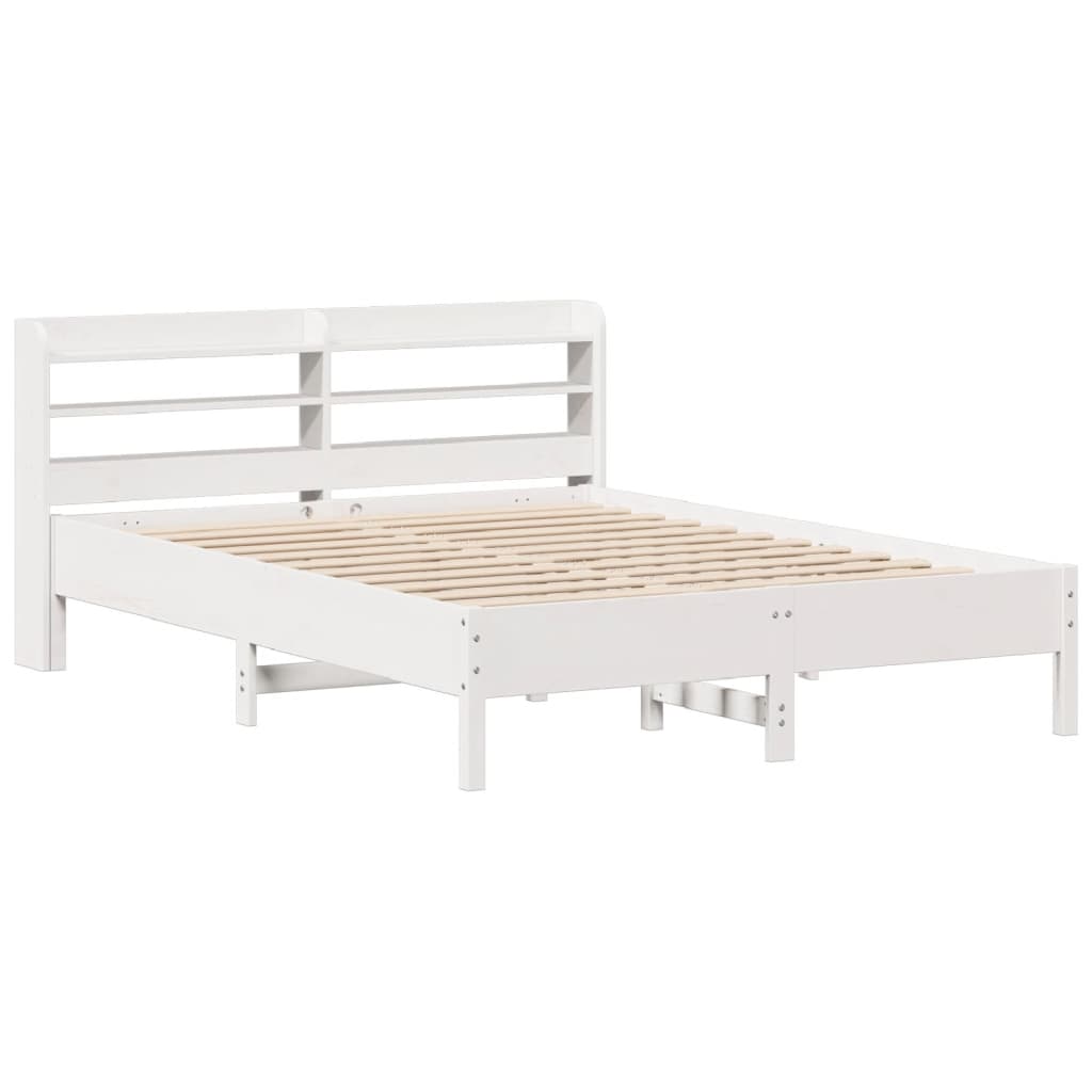 sengeramme uden madras 160x200 cm massivt fyrretræ hvid