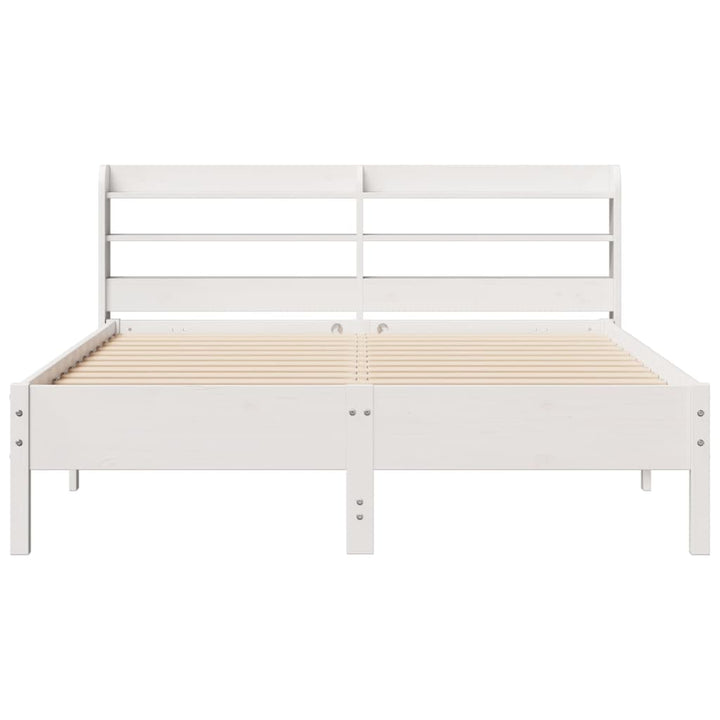 sengeramme uden madras 160x200 cm massivt fyrretræ hvid