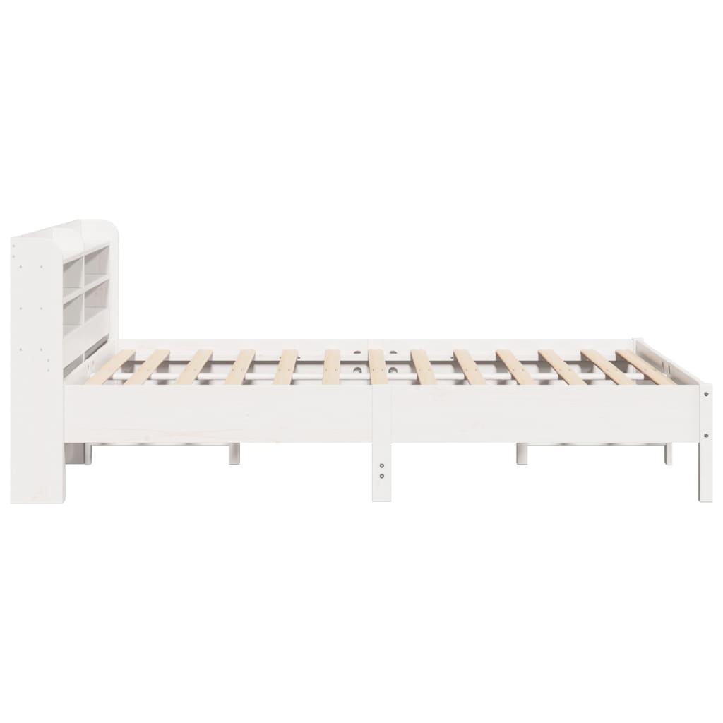 sengeramme uden madras 160x200 cm massivt fyrretræ hvid