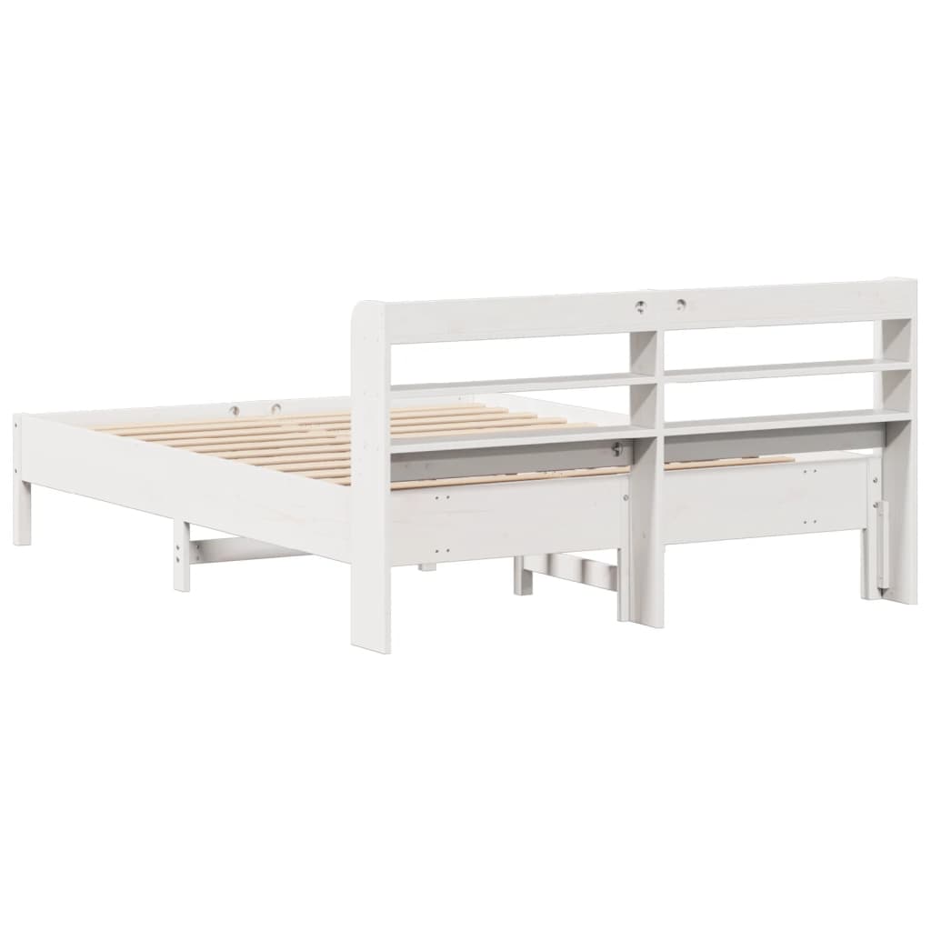 sengeramme uden madras 160x200 cm massivt fyrretræ hvid