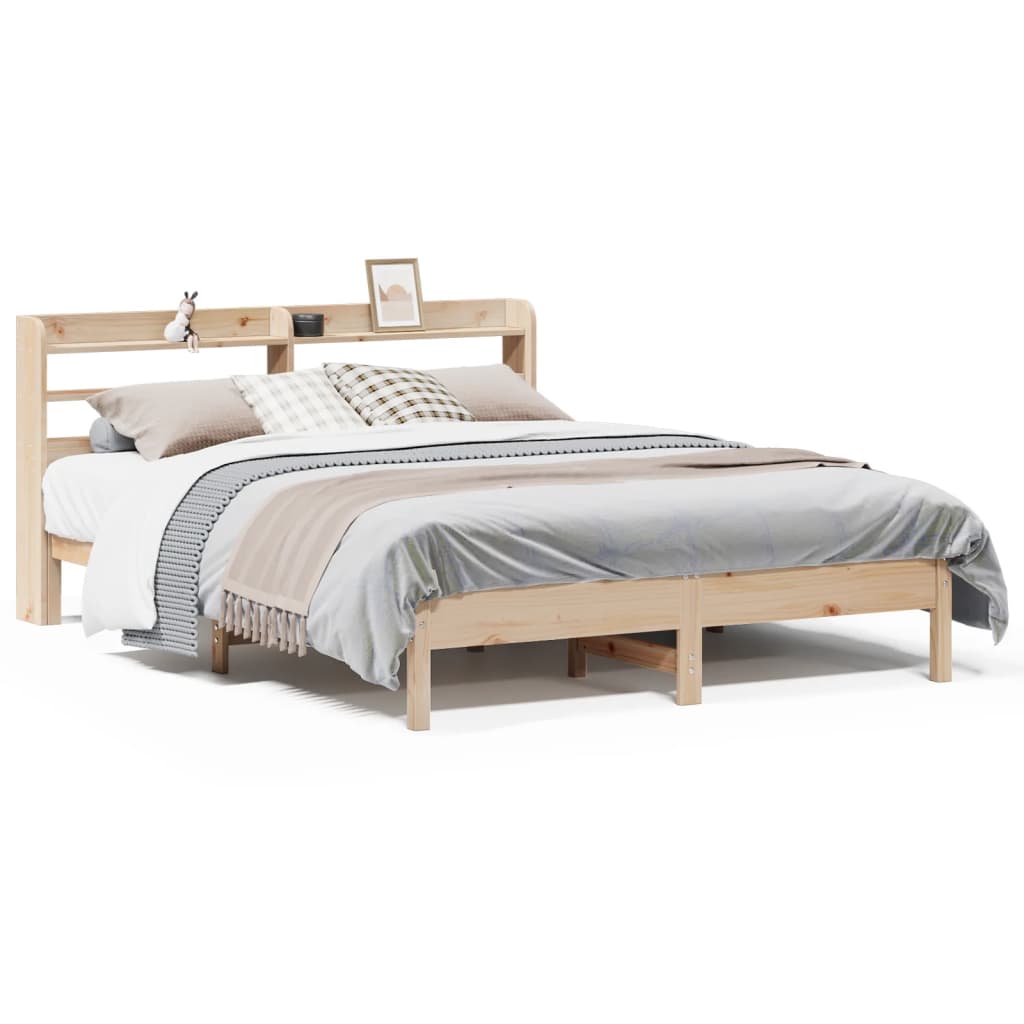 sengeramme uden madras 150x200 cm massivt fyrretræ