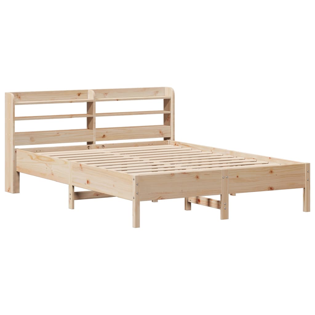 sengeramme uden madras 150x200 cm massivt fyrretræ