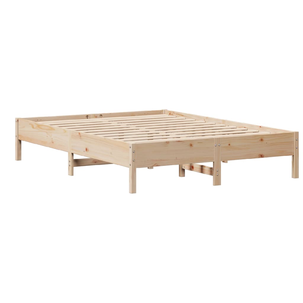 sengeramme uden madras 150x200 cm massivt fyrretræ