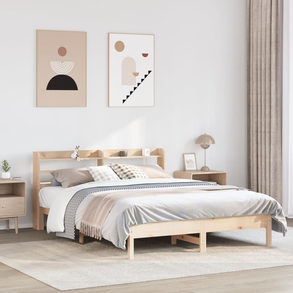sengeramme uden madras 150x200 cm massivt fyrretræ
