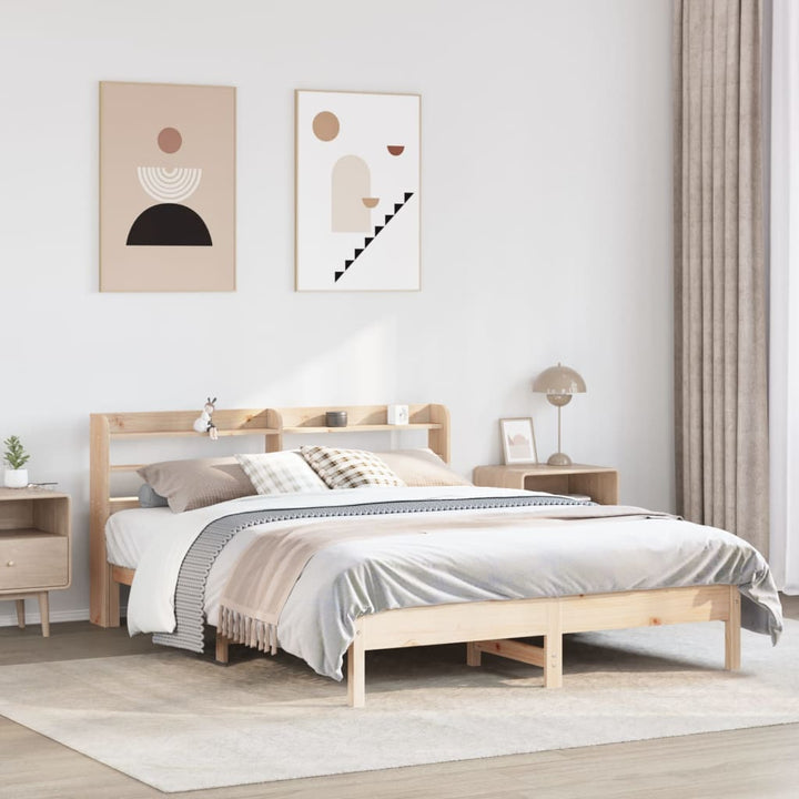 sengeramme uden madras 150x200 cm massivt fyrretræ