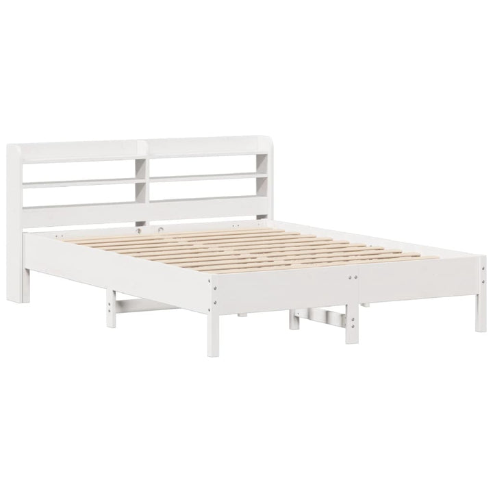 sengeramme uden madras 150x200 cm massivt fyrretræ hvid
