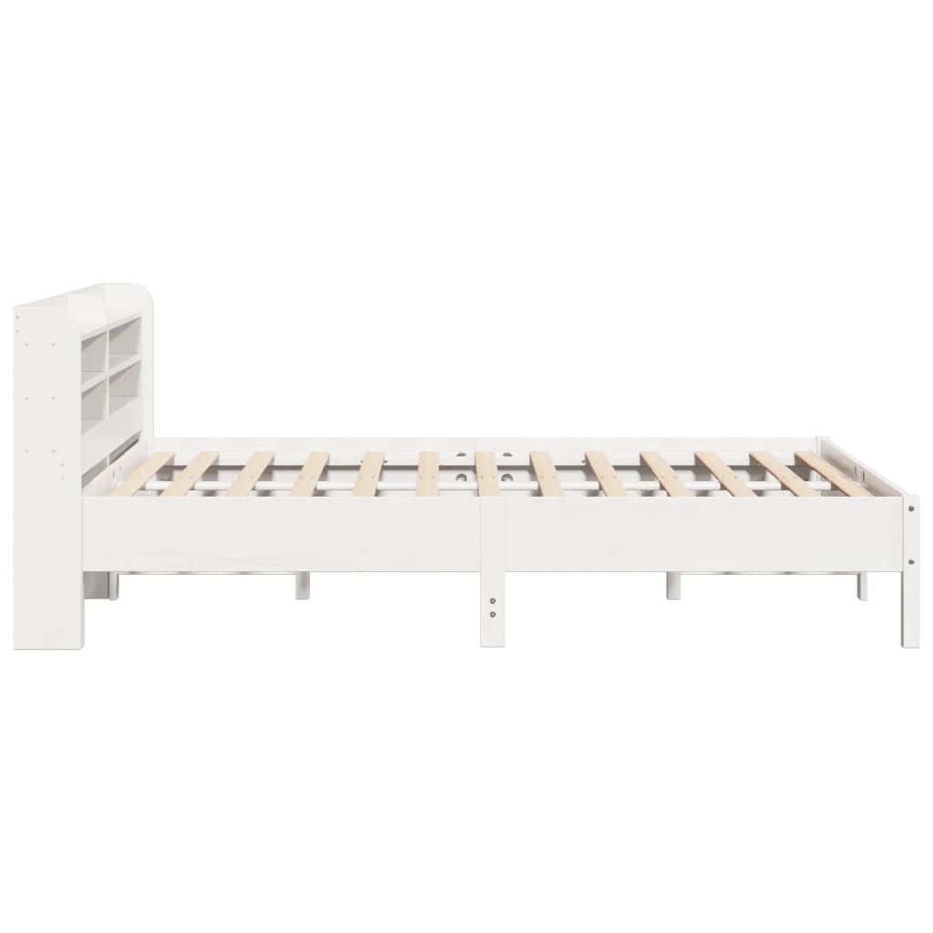 sengeramme uden madras 150x200 cm massivt fyrretræ hvid