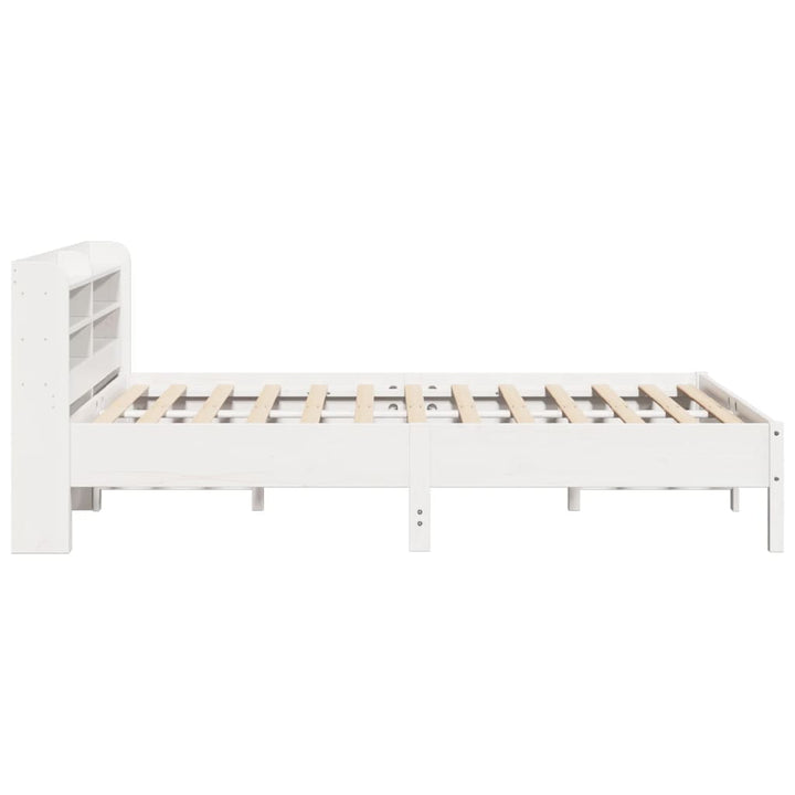 sengeramme uden madras 150x200 cm massivt fyrretræ hvid