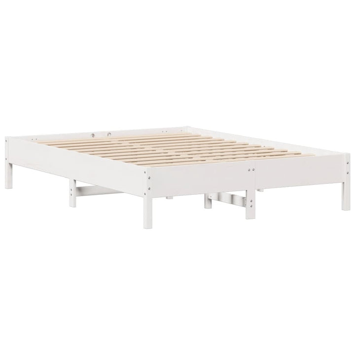 sengeramme uden madras 150x200 cm massivt fyrretræ hvid