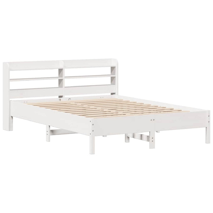 sengeramme uden madras 140x200 cm massivt fyrretræ hvid