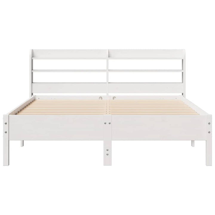 sengeramme uden madras 140x200 cm massivt fyrretræ hvid