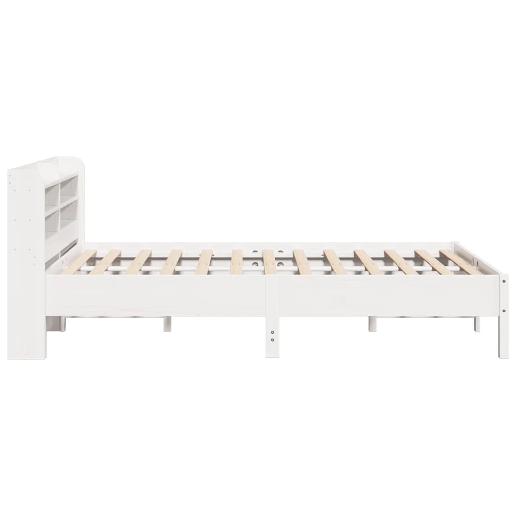 sengeramme uden madras 140x200 cm massivt fyrretræ hvid
